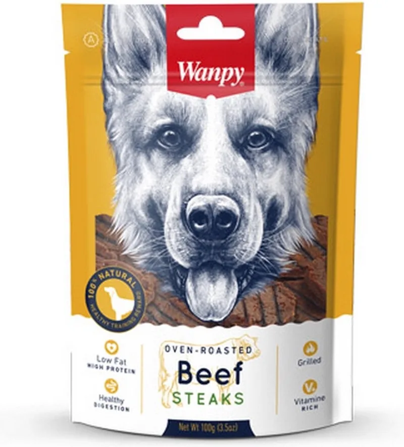 Gegrilde biefstuk hondensnack 3 x 100 gram by Wanpy – product photo