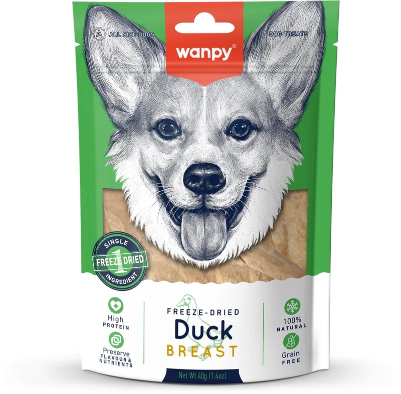 Gevriesdroogde Eend - hondensnack by Wanpy – product photo