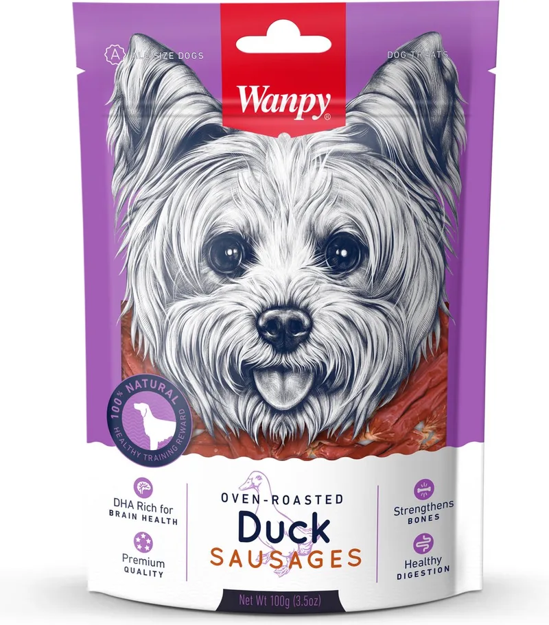 Hondensnack Wanpy - Oven-Roasted Eendensnacks - 100g, Natuurlijke Eiwitrijke Beloningssnack by Wanpy – product photo