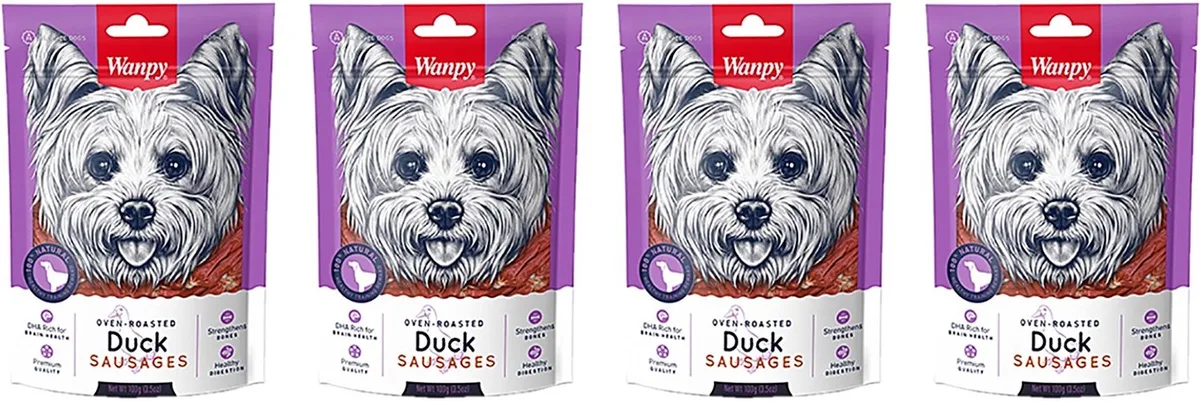 Hondensnack Wanpy - Oven-Roasted Eendensnacks - 4 stuks - Voordeelset von Wanpy – Produktfoto