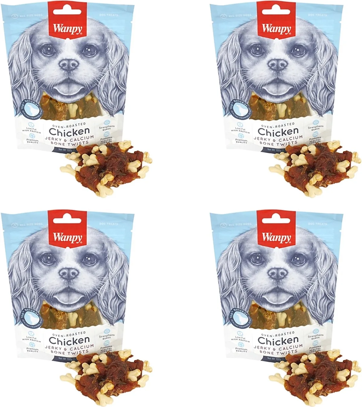 Hondenvoer Wanpy - Kip Jerky Snacks 100g - 4 stuks - Multipack von Wanpy – Produktfoto