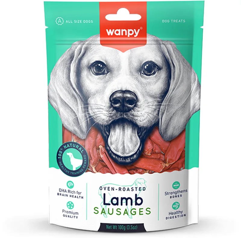 in de oven geroosterde lamsworstjes hondensnack 3x100gr de Wanpy – photo produit