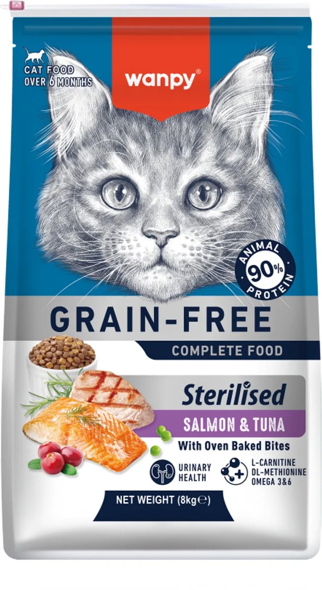 Kattenvoer - Droogvoer - Zalm & Tonijn - Sterilised - 8 kg de Wanpy – photo produit