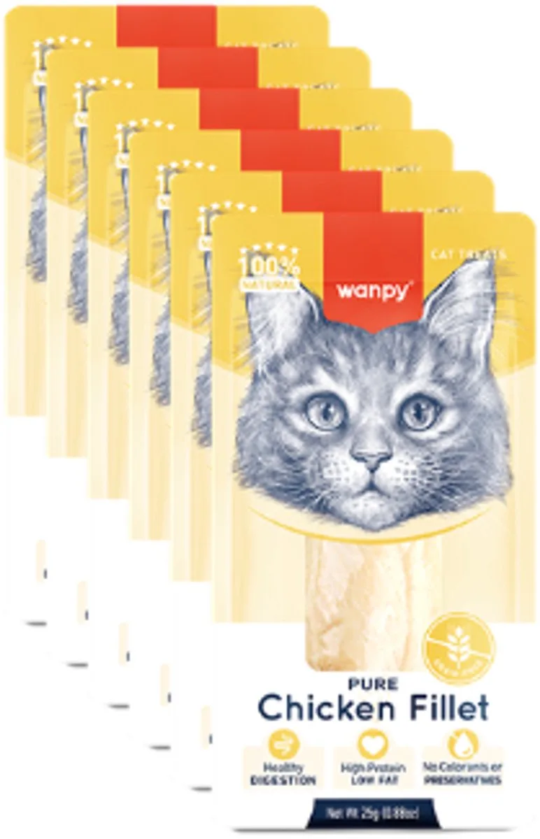 Kipfilet puur - voor kat - 6x 25 gram de Wanpy – photo produit