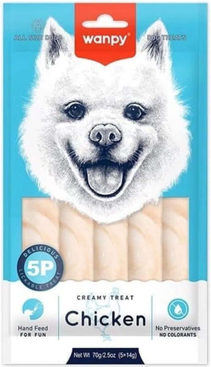 Likbare snack - Kip - 15 sticks van 14g de Wanpy – photo produit