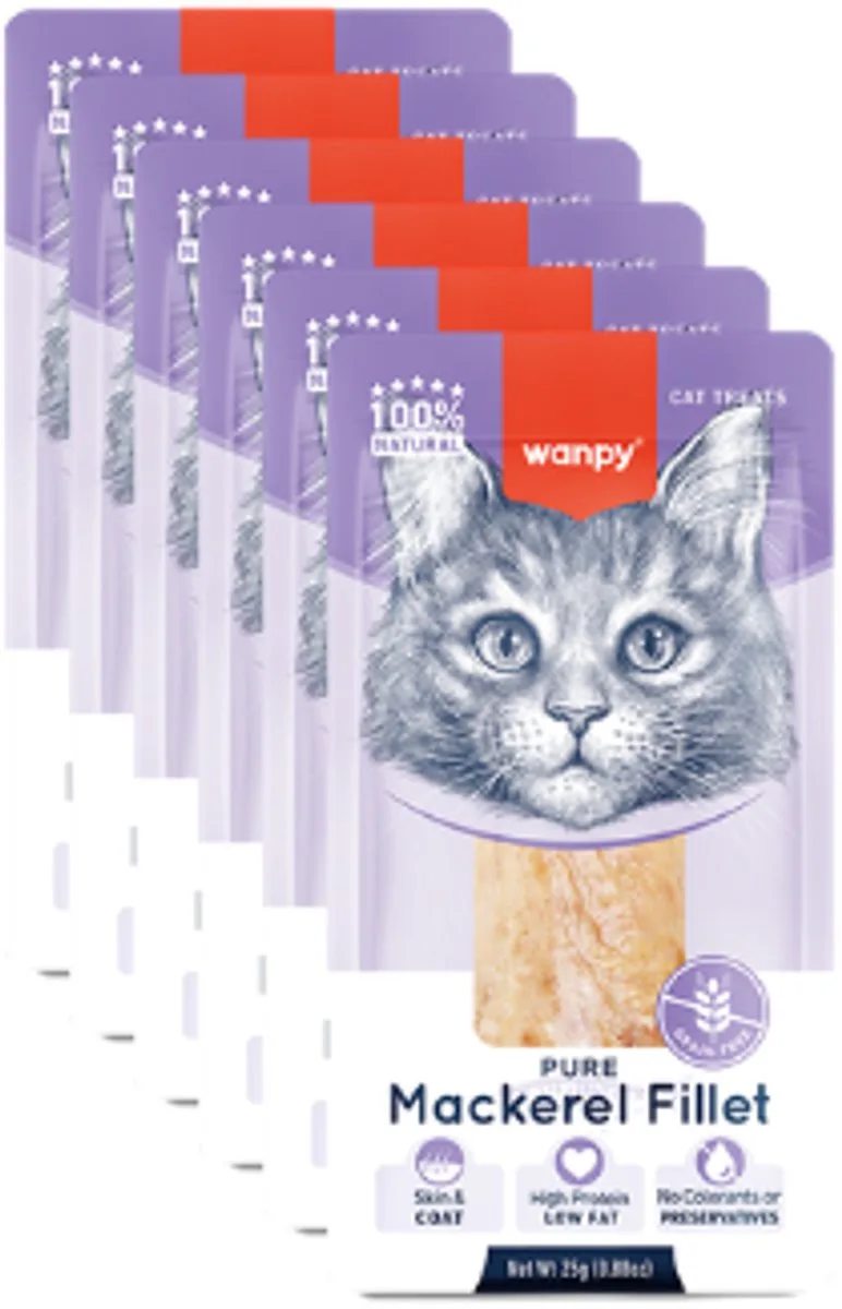 Makreelfilet puur - voor kat - 6x 25 gram de Wanpy – photo produit