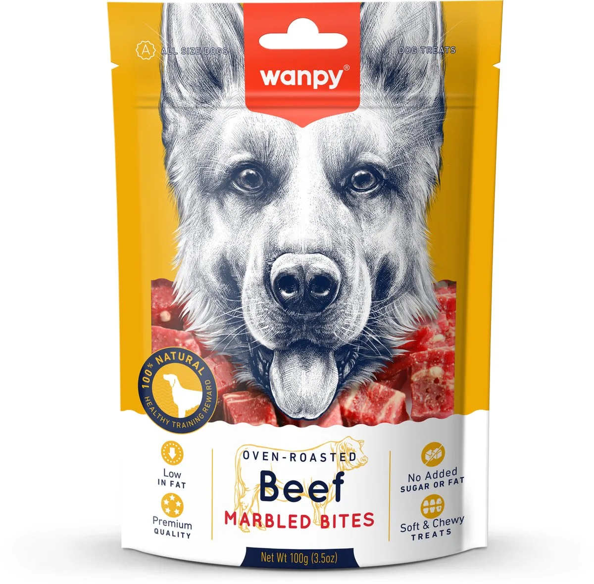 Ovengeroosterde Rundvlees snacks - 3x100 gram von Wanpy – Produktfoto
