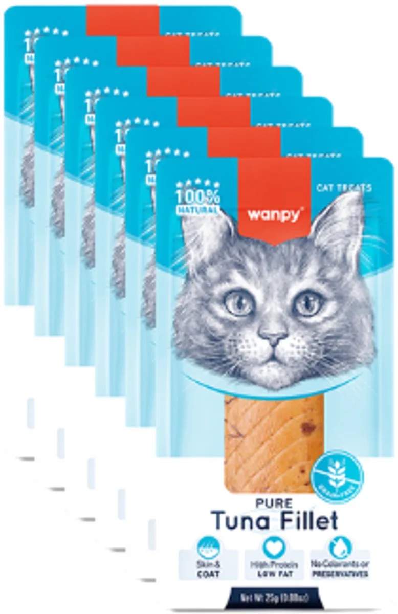 Tonijnfilet puur - voor kat - 6x 25 gram de Wanpy – photo produit