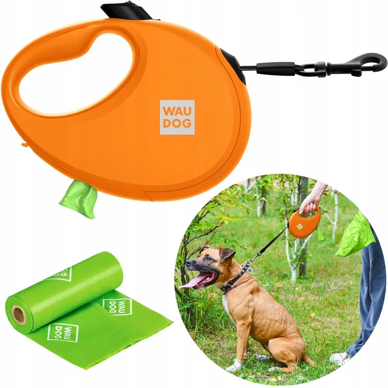 Automatische Hondenriem WAUDOG R-leash S (tot 12kg) met Poepzakjesdispenser de Waudog – photo produit