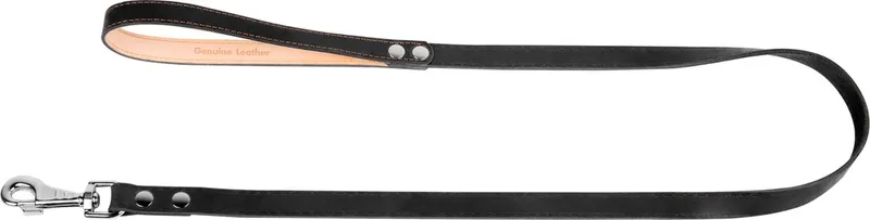 Classic Hondenriem / Hondenlijn - Leder - Breedte: 20 mm - Lengte: 122 cm de Waudog en Noir – photo produit