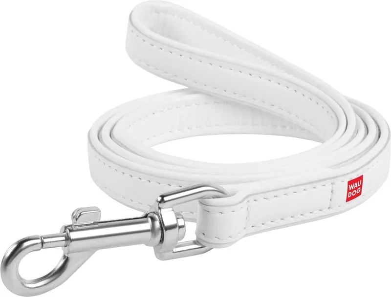 Design Hondenriem / Hondenlijn - Echt Leder - Breedte: 12 mm - Lengte: 122 cm by Waudog in White – product photo