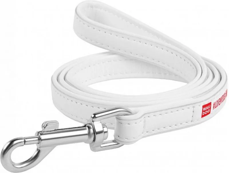 Design #I Love My Dog Hondenriem / Hondenlijn - Echt Leder - Breedte: 2,5 cm - Lengte: 122 cm - Geschikt voor grote honden från Waudog i Vit – produktbild