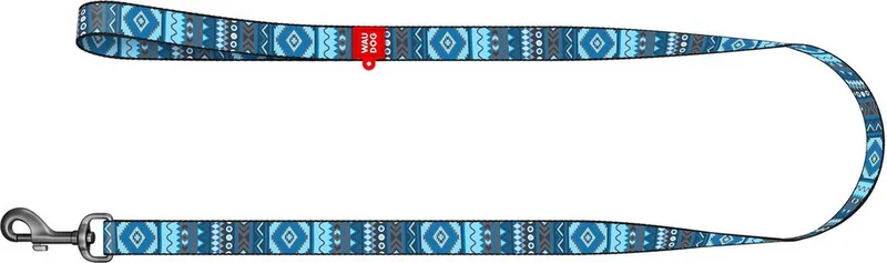 Ethno Hondenlijn / Hondenriem - Nylon - Breedte: 2,5 cm - Lengte: 122 cm - Geschikt voor grote honden fra Waudog i Blå – produktbillede