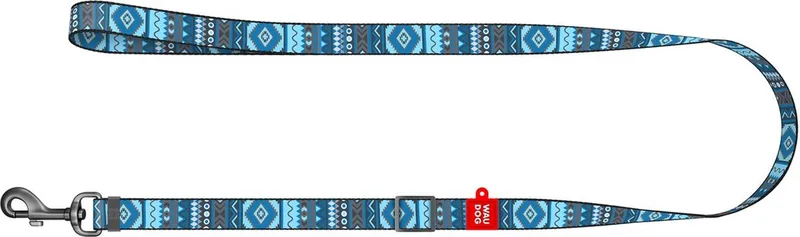 Ethno Verstelbare Hondenlijn / Hondenriem - Nylon - Breedte: 20 mm - Lengte: 152 - 183 cm de Waudog en Bleu – photo produit