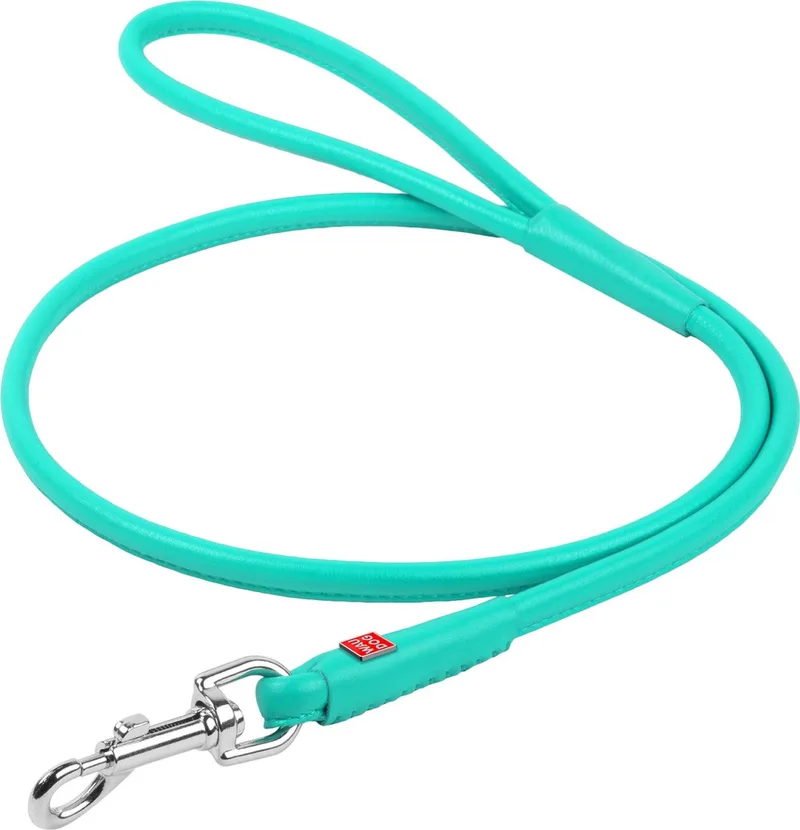 Glamour Hondenriem / Hondenlijn - Rond Leder - Diameter: 10 mm - Lengte: 122 cm de Waudog en Mint – photo produit