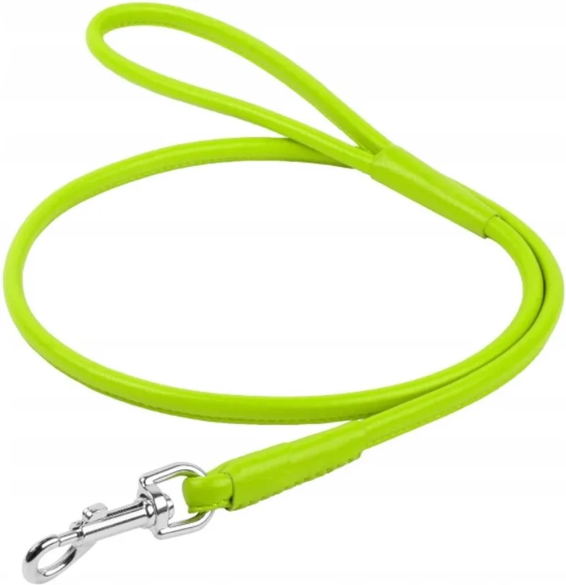 Glamour Hondenriem / Hondenlijn - Rond Leder - Limegroen - Diameter: 8 mm - Lengte: 183 cm - Geschikt voor kleine honden by Waudog in Lime – product photo