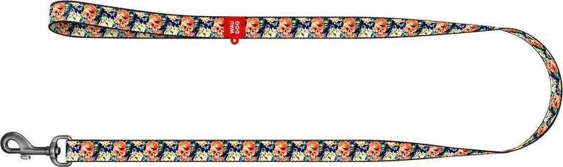 Glamourous Skulls Hondenlijn / Hondenriem - Nylon - Breedte: 2,5 cm - Lengte: 122 cm - Geschikt voor grote honden by Waudog in Multicolour – product photo