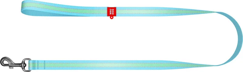 Glow In The Dark Hondenlijn / Hondenriem - Nylon - Reflecterend - Breedte: 15 mm - Lengte: 122 cm - Geschikt voor kleine tot middelgrote honden fra Waudog i Blå – produktbillede