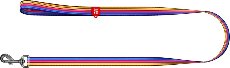 Line Hondenlijn / Hondenriem - Nylon - Multi Colour - Breedte: 25 mm - Lengte: 122 cm - Geschikt voor grote honden by Waudog in Multi-Colour Lijnenpatroon – product photo