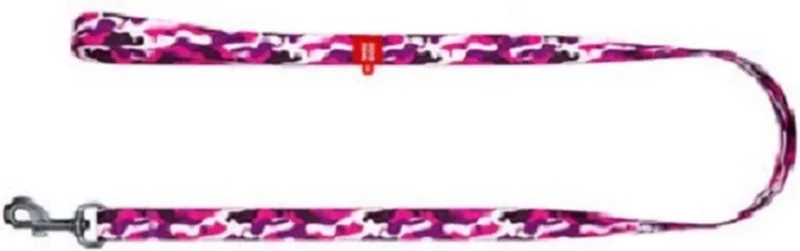 Pink Camo Hondenlijn / Hondenriem - Nylon - Breedte: 15 mm - Lengte: 122 cm fra Waudog i Roze Camouflage – produktbillede