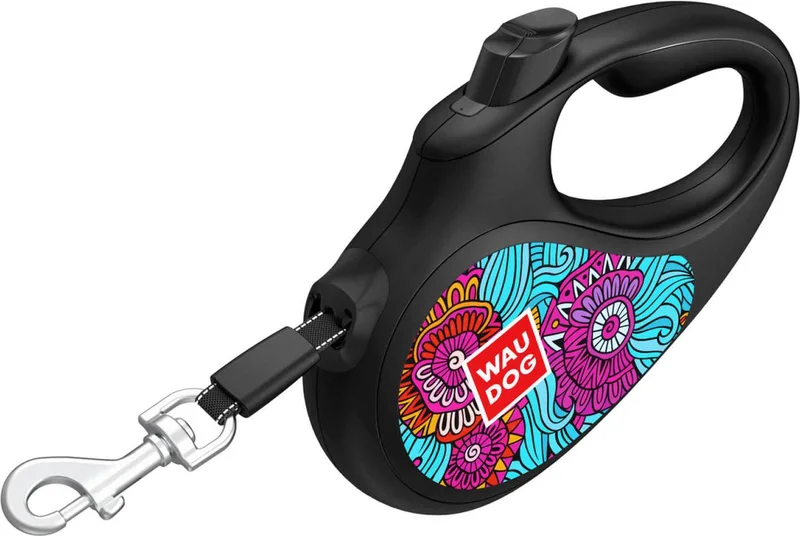 Rollijn / Hondenlijn - Tape - Summer - Maat: S - Lengte: 5 meter - Geschikt voor honden tot maximaal 15 kg. by Waudog in Multicolour – product photo