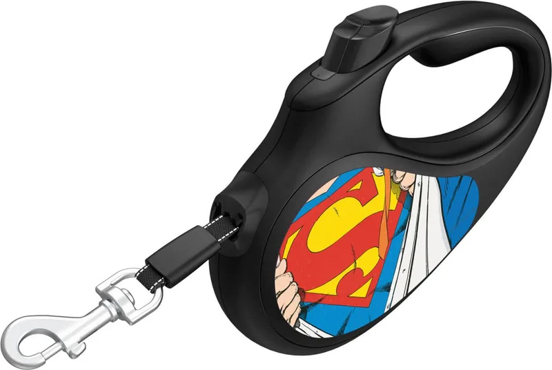 Rollijn / Hondenlijn - Tape - Superman Hero - Maat: S - Lengte: 5 meter - Geschikt voor honden tot maximaal 15 kg. de Waudog en Hero (Superman) – photo produit