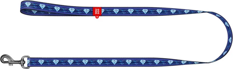 Superman Hondenlijn / Hondenriem - Nylon - XS - Breedte: 1 cm - Lengte: 122 cm - Geschikt voor kleine honden von Waudog in Blau – Produktfoto