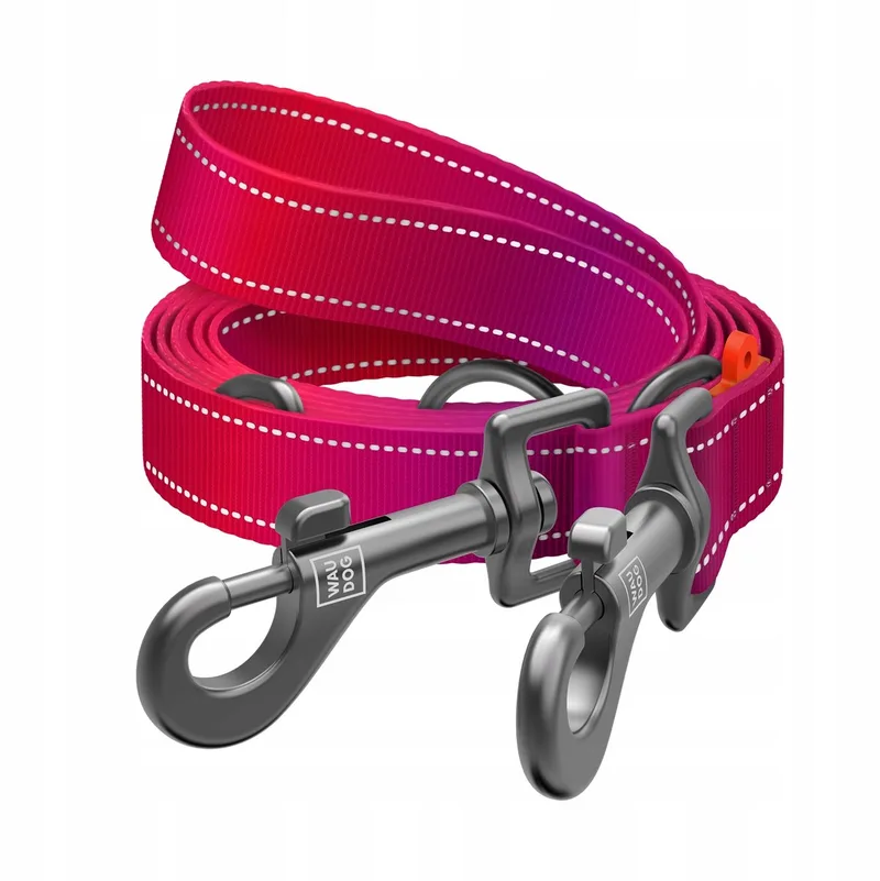 Verstelbare Nylon Hondenriem - Roze, 3m, Reflecterend de Waudog – photo produit