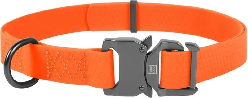 Waterproof Halsband - Collartex - Metalen Fastex Sluiting - Breedte 15 mm - Nekomtrek 20 - 40 cm (GELIEVE ALVORENS BESTELLEN OPMETEN) fra Waudog i Orange – produktbillede