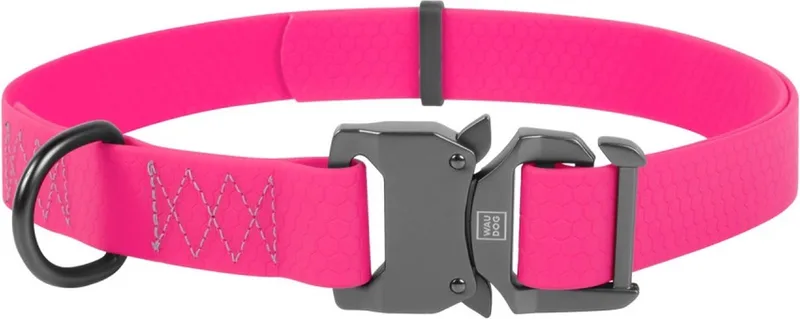 Waterproof Halsband - Collartex - Metalen Fastex Sluiting - Breedte 1,5 cm - Nekomtrek 20 - 40 cm (GELIEVE ALVORENS BESTELLEN OPMETEN) by Waudog in Pink – product photo