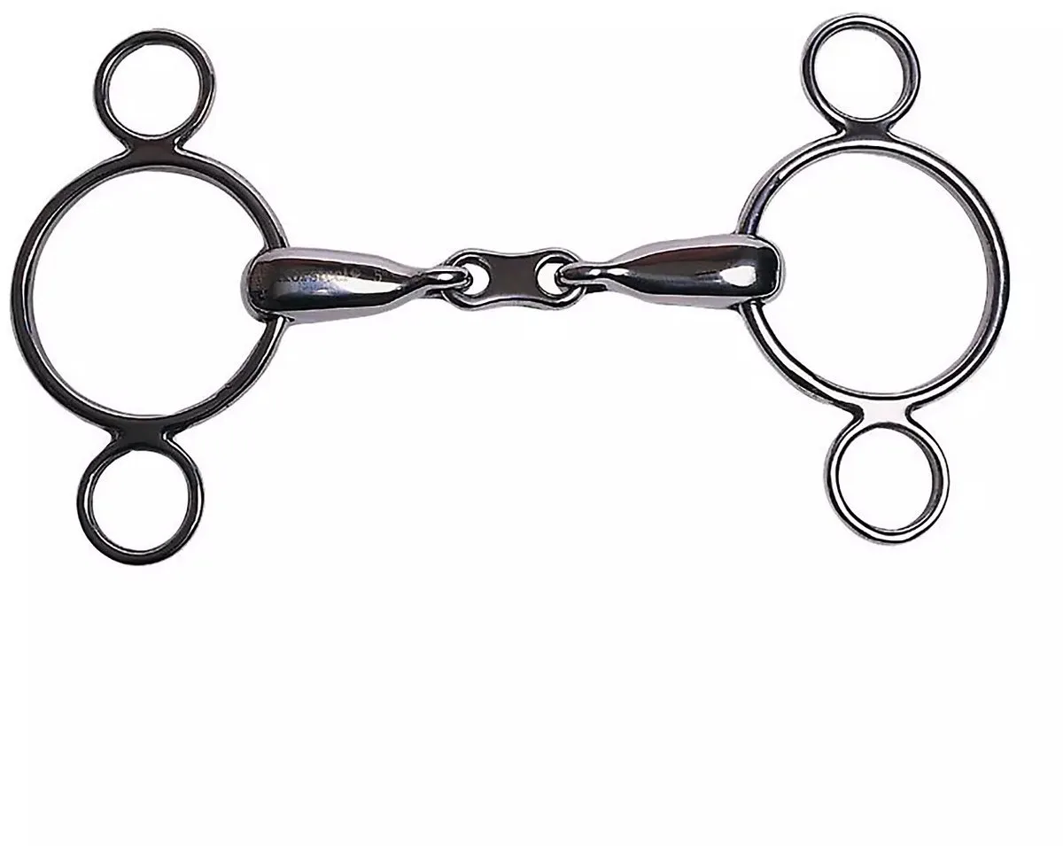 Nederlands 2-rings roestvrijstalen paardenbit met Franse schakels Weatherbeeta Korsteel från WeatherBeeta i Silver – produktbild