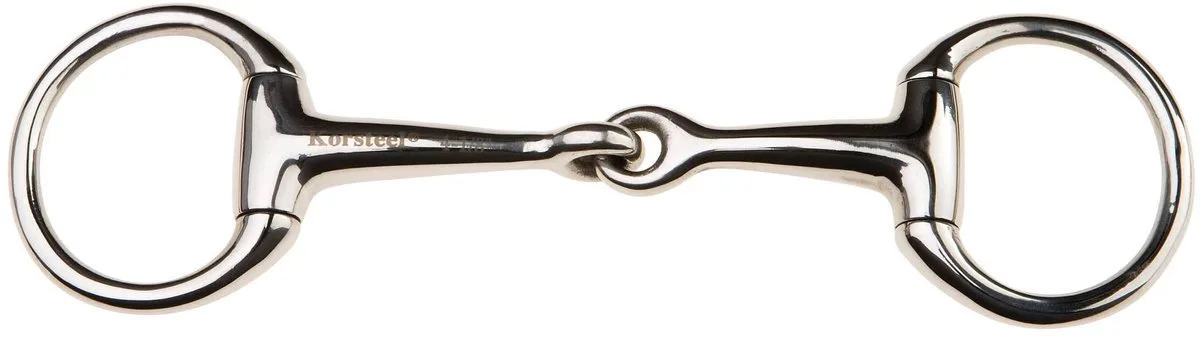 Roestvrijstalen 2-rings bit voor gelede paarden Weatherbeeta Korsteel Eggbutt fra WeatherBeeta i Sølv – produktbillede