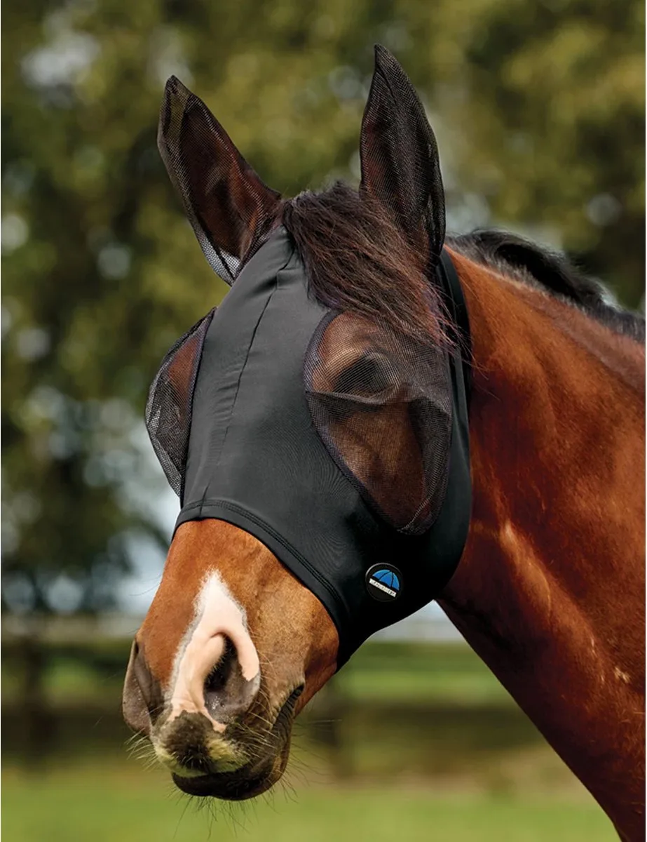 Vliegenmasker Weatherbeeta Comfitec Deluxe Stretch Met Oren Zwart-zwart - COB de WeatherBeeta – photo produit