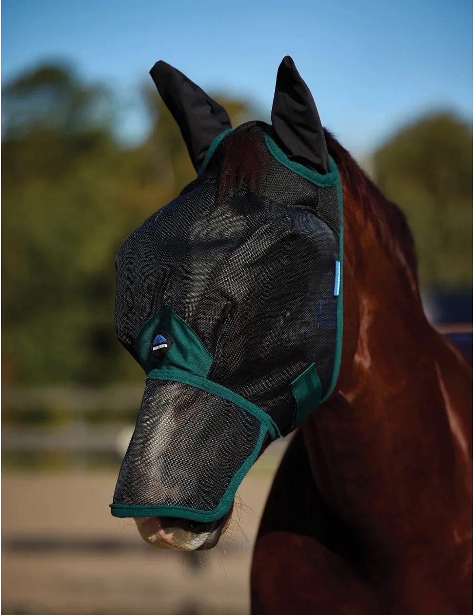Vliegenmasker Weatherbeeta Comfitec Durable Mesh Met Oren & Neus Zwart-groen - FULL de WeatherBeeta – photo produit