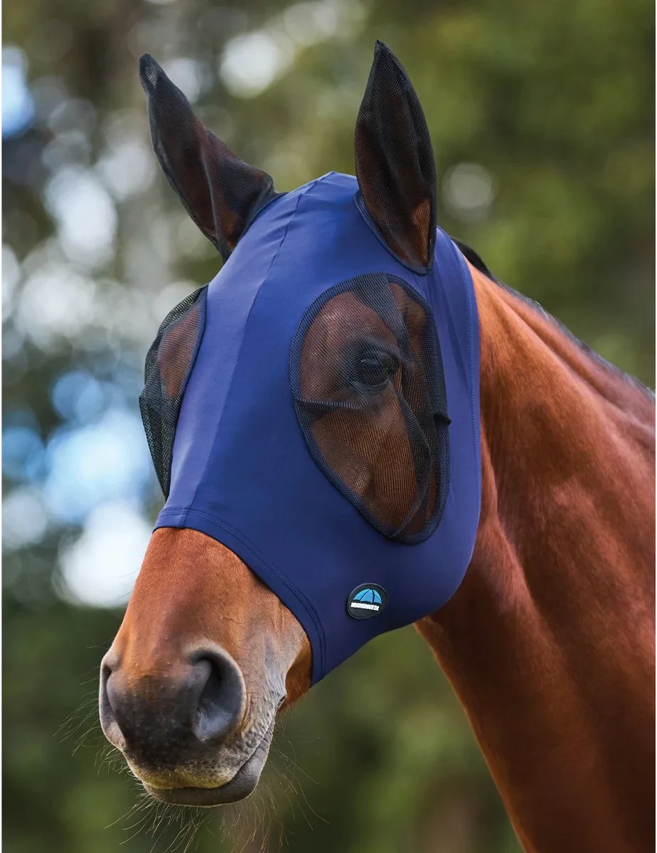 Vliegenmasker Weatherbeeta Comfitec Stretch Met Oren Donkerblauw-zwart - FULL de WeatherBeeta – photo produit