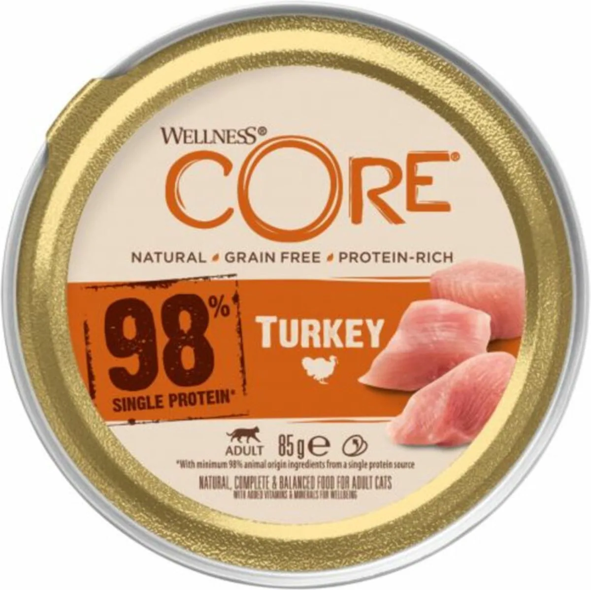 12x Wellness Core Kattenvoer 98% Recipe Kalkoen 85 gr by Wellness Core – product photo