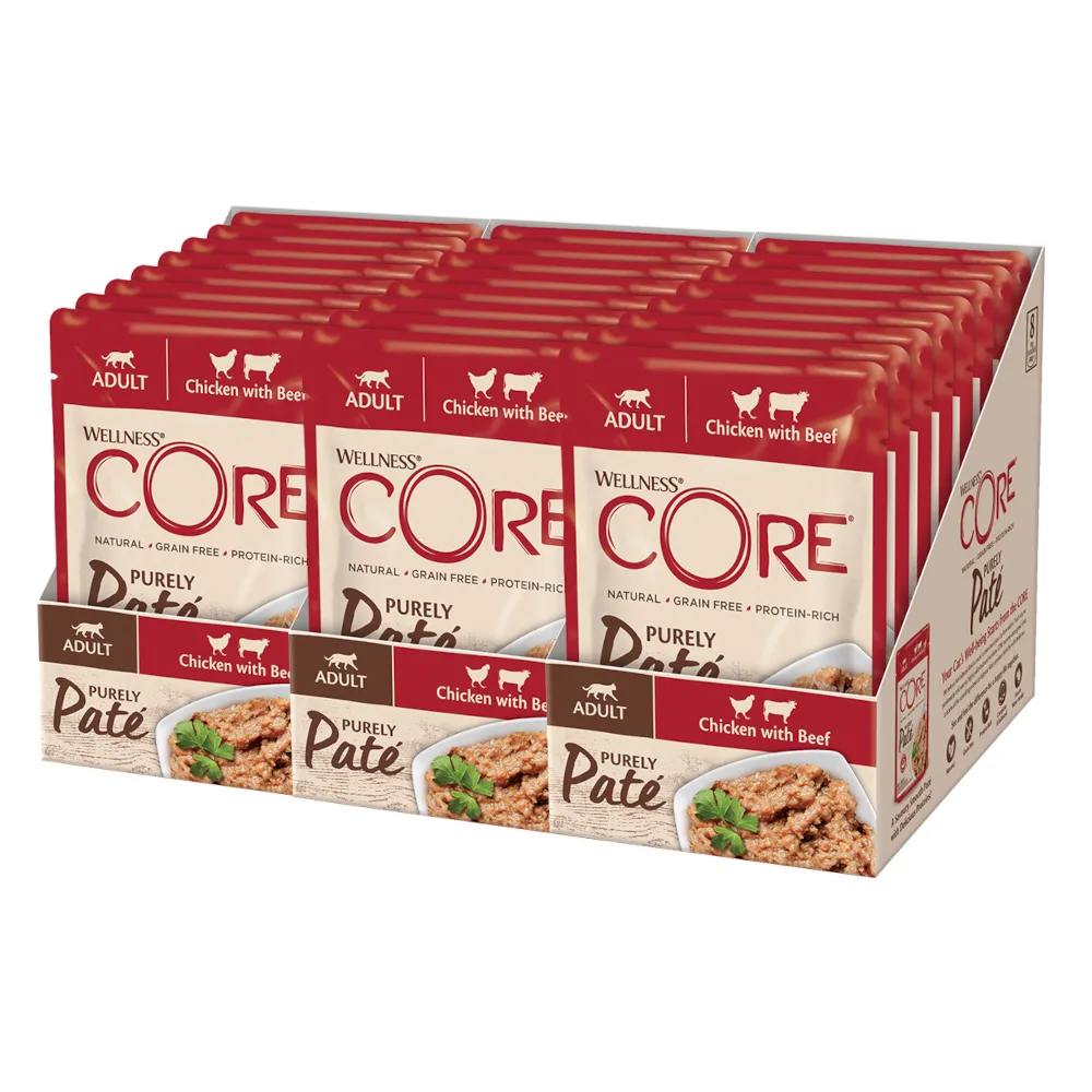 24x85g Kip & Rund Wellness Core Cat Adult Purely Paté Natvoer voor katten van Wellness Core – productfoto