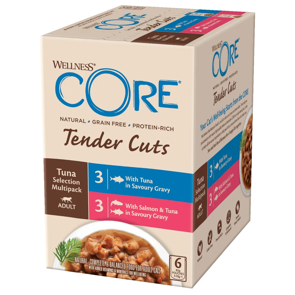 6x85g Wellness Core Tender Cuts Tonijn Selectie Nat kattenvoer van Wellness Core – productfoto