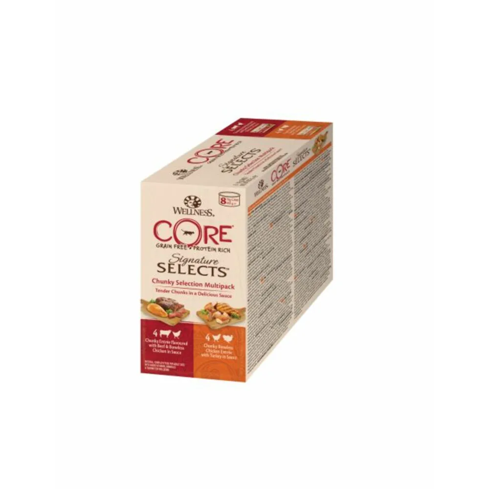 8x Wellness Core Kattenvoer Signature Selects Chunky 8-pack 8 x 79 gr van Wellness Core – productfoto
