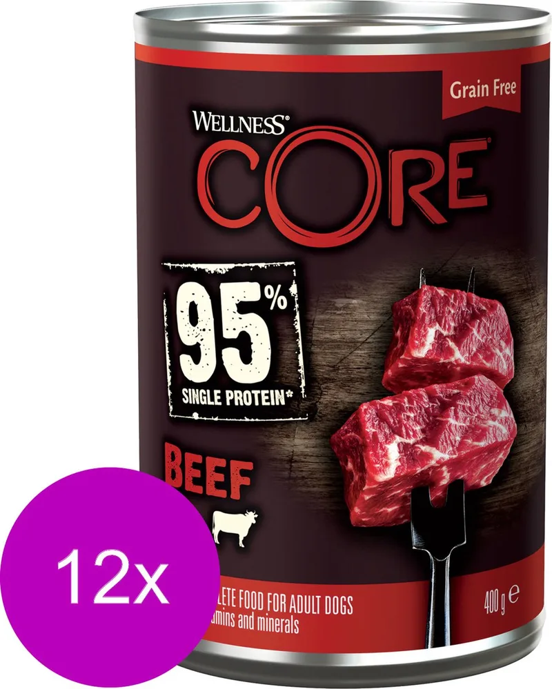 Grain Free 95 400 g - Hondenvoer - 12 x Rund&Broccoli by Wellness Core – product photo