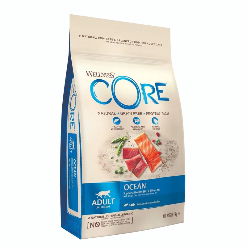 Grain Free Cat Ocean Zalm&Tonijn - Kattenvoer - 4 kg Voor De Volwassen Kat de Wellness Core – photo produit
