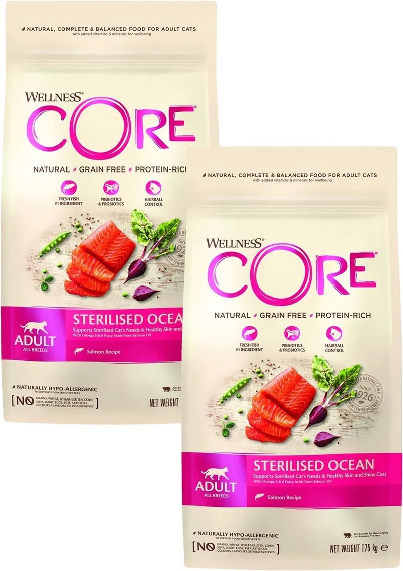 Grain Free Cat Sterilised Zalm - Kattenvoer - 2 x 1.75 kg de Wellness Core – photo produit