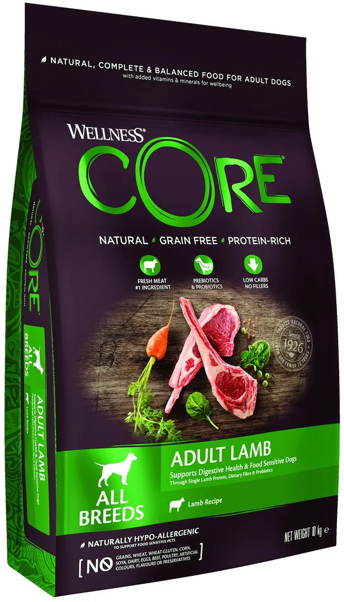 Grain Free Dog Adult Lam - Hondenvoer - 10 kg de Wellness Core – photo produit