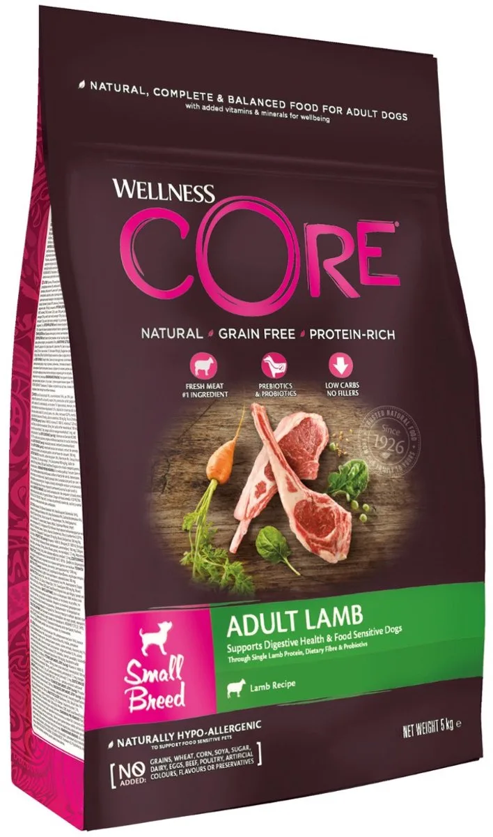 Grain Free Dog Adult Small Breed Lam - Hondenvoer - 5 kg by Wellness Core – product photo
