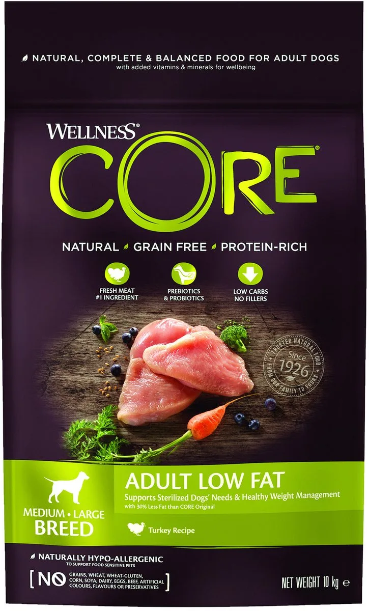 Grain Free Dog Healty Weight Kalkoen - Hondenvoer - 10 kg de Wellness Core – photo produit