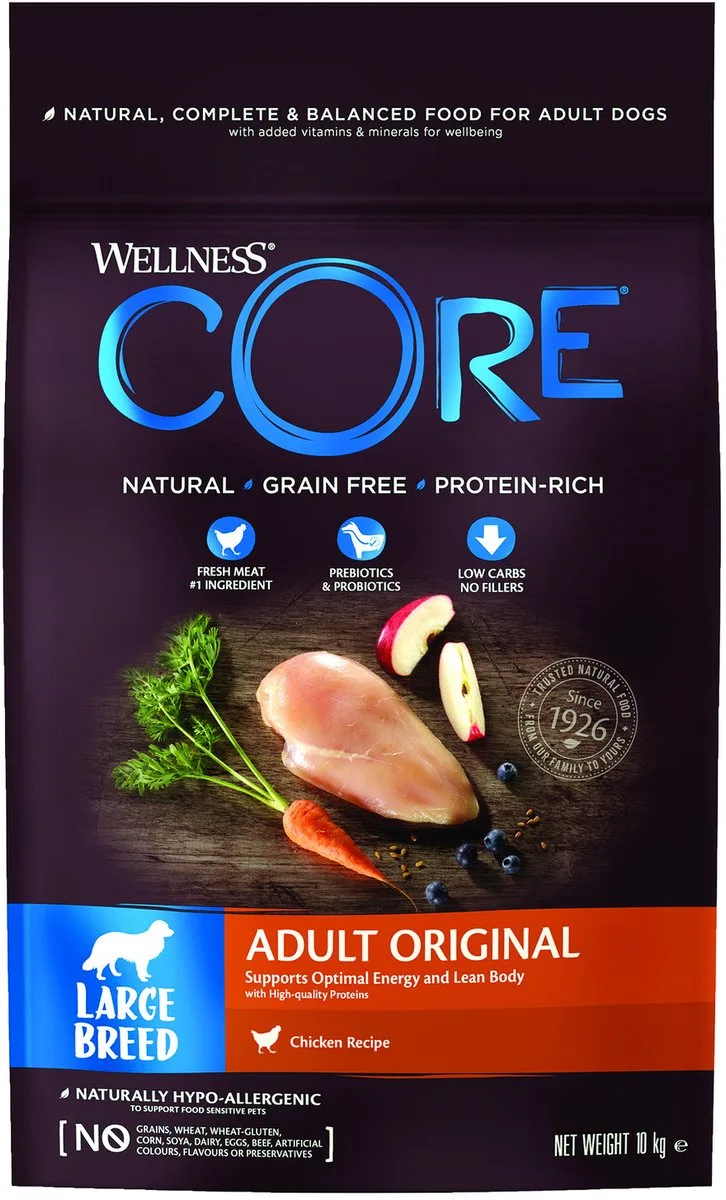 Grain Free Dog Large Breed Adult Kip - Hondenvoer - 10 kg by Wellness Core – product photo