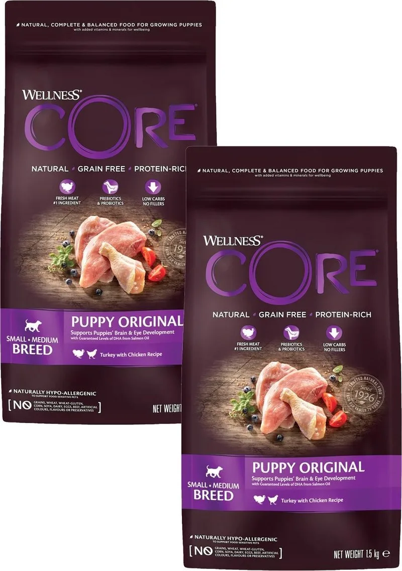 Grain Free Puppy Kalkoen - Hondenvoer - 2 x 1.5 kg by Wellness Core – product photo