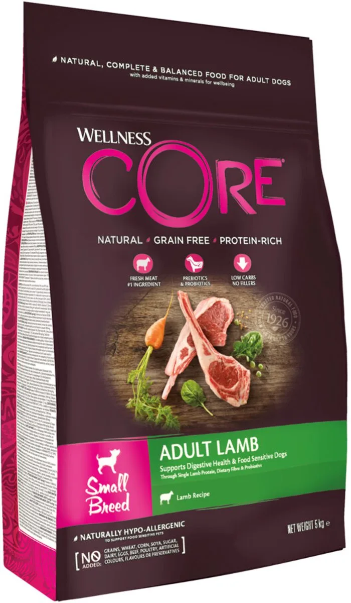 Grain Free Puppy Small-Medium Breed Zalm&Witvis - Hondenvoer - 5 kg Small/Medium Breed de Wellness Core – photo produit