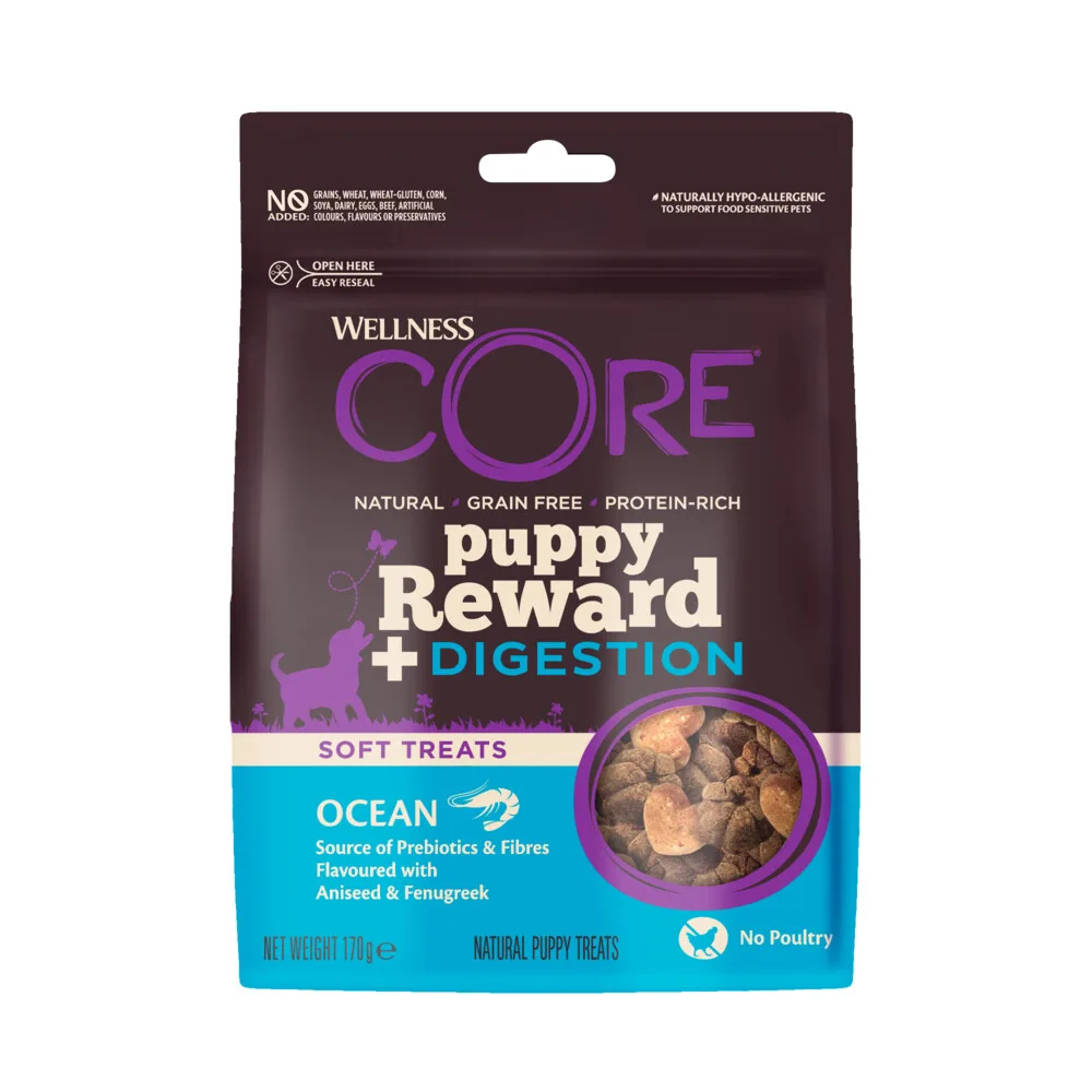 Hondensnacks Reward+ Ocean Treats Puppy 170 gr van Wellness Core – productfoto
