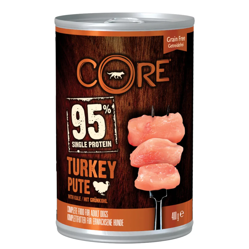 Hondenvoer Blik Kalkoen - Kool 400 gr von Wellness Core – Produktfoto